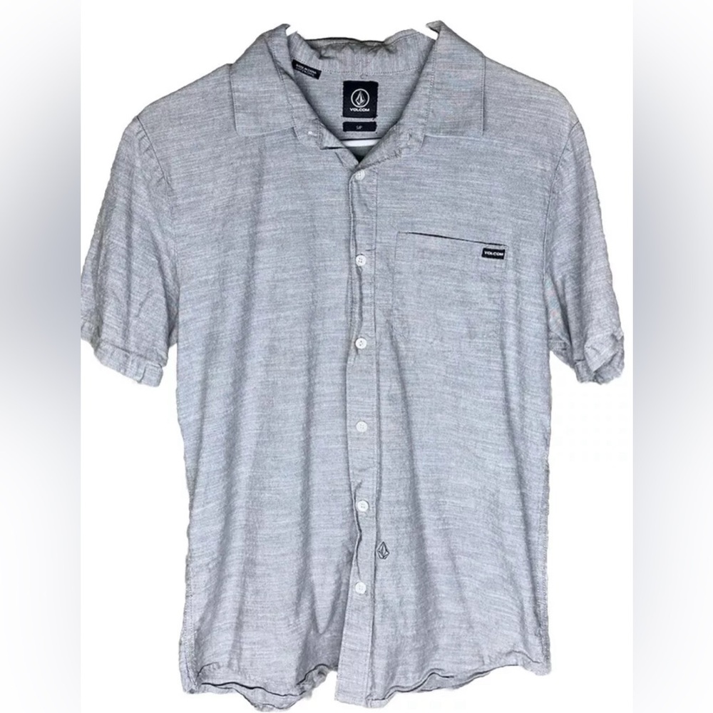 Volcom | Mens Short Sleeve Button Up | Size: S | Grey | Pre-Owned